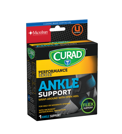 Performance Series Ankle Support – Wrap-Around with Open Heel, 1 count Left Angle