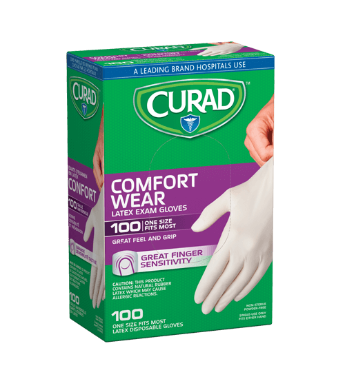 Comfort wear latex gloves 100 count