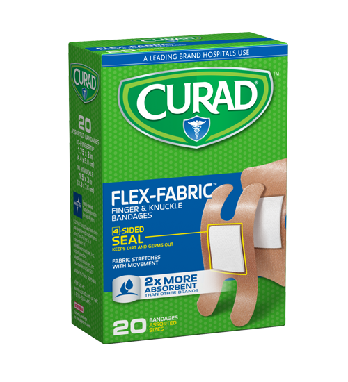 Image of Flex-Fabric Bandages, Assorted Sizes, 20 count left angle