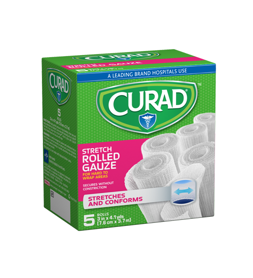 Stretch Rolled Gauze 5 Count Left Angle