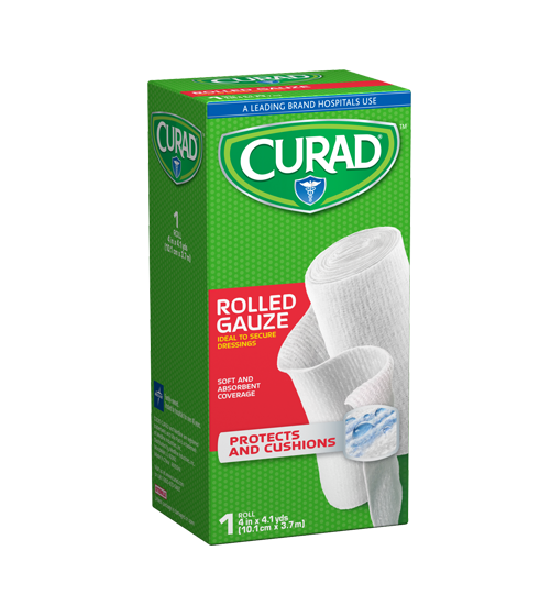 Rolled Gauze 1 Count Package Left Angle