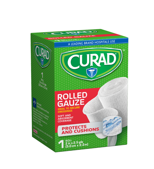 Image of Rolled Gauze 1 Count Left Angle Package