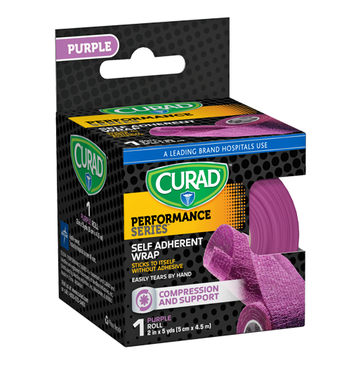 Performance Series Purple Self-Adherent Wrap, , 2″ x 5 yds, 1 count Left Angle