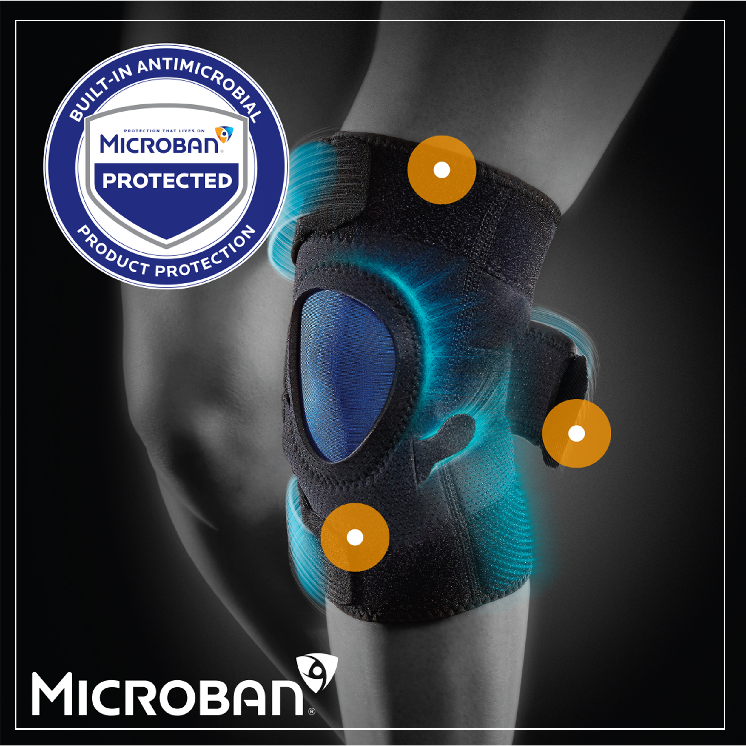 microban technology on knee brace