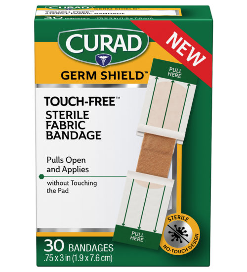 Touch-Free Sterile Fabric Bandage, .75″ x 3″, 30 count front of packaging