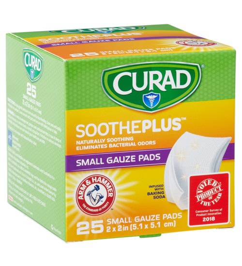 Small Gauze Pads with ARM & HAMMER™ Baking Soda, 2″ x 2″, 25 count left angle zoomed in