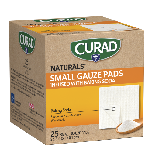 Image of Naturals™ Small Gauze Pads with Baking Soda, 2″ x 2″, 25 count