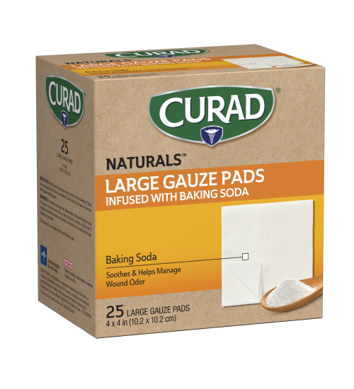 Image of Naturals™ Large Gauze Pads with Baking Soda, 4″ x 4″, 25 count
