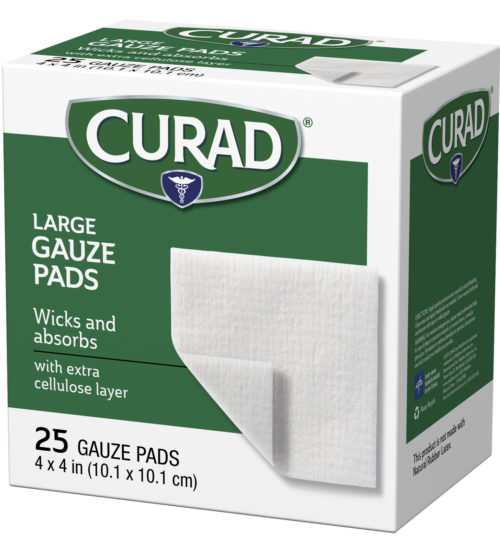 Large Gauze Pads 4 x 4 25 ct, left side