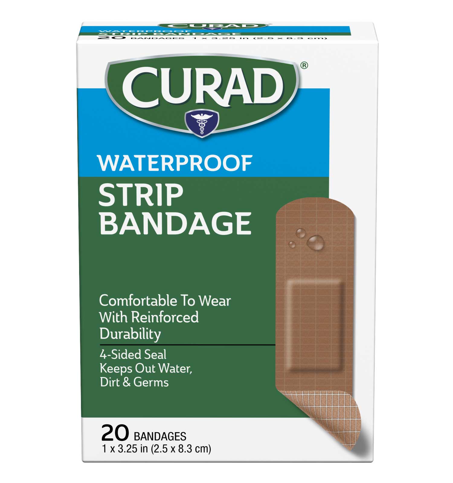 Band-Aid Brand Adhesive Bandages Tough Strips Waterproof 20 Count (Pack of  2)