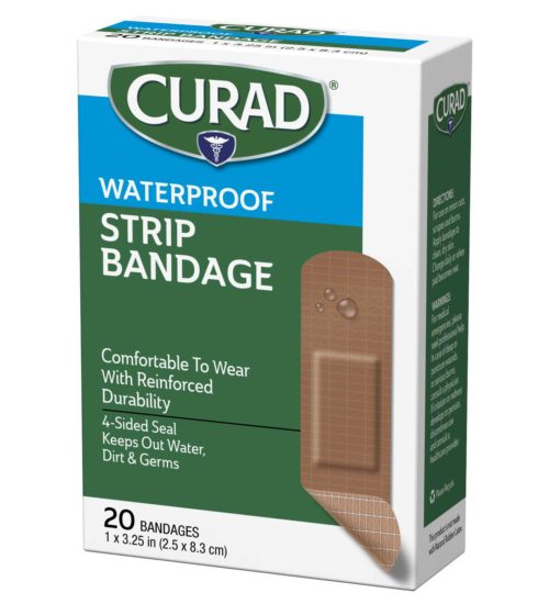 Waterproof Strip Bandages – Extra Strength 20 count left side