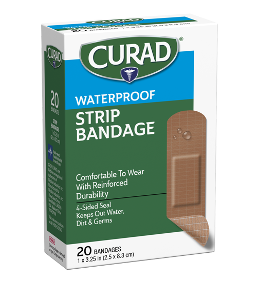 Image of Waterproof Strip Bandages – Extra Strength 20 count