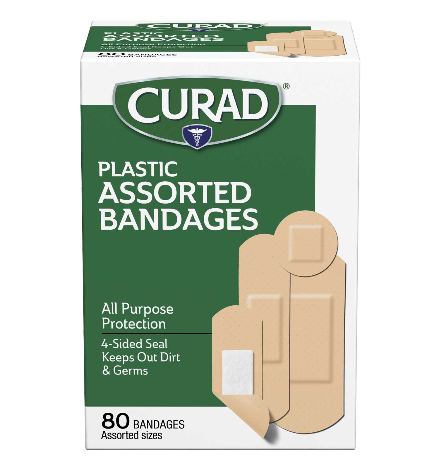 BAND-AID® Brand Flexible Fabric Bandages, Assorted Sizes, 80 Count