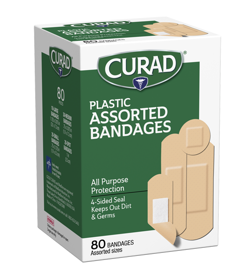 Image of Plastic Bandages, Assorted Sizes, 80 count