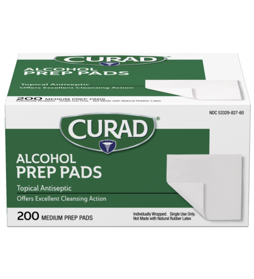 alcohol prep pads 200 ct front side