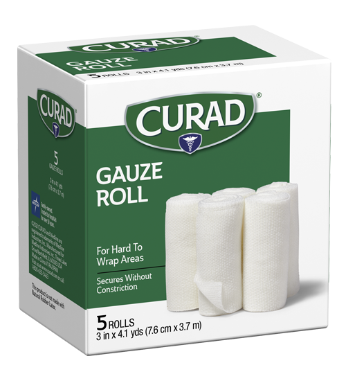 Image of Gauze Roll, 5 rolls, 3 x 4.1, right side
