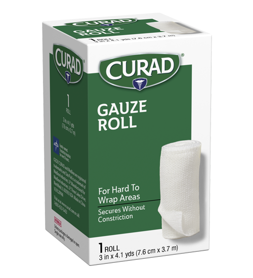 Image of Gauze Roll, 1 roll, 3 x 4.1, right side