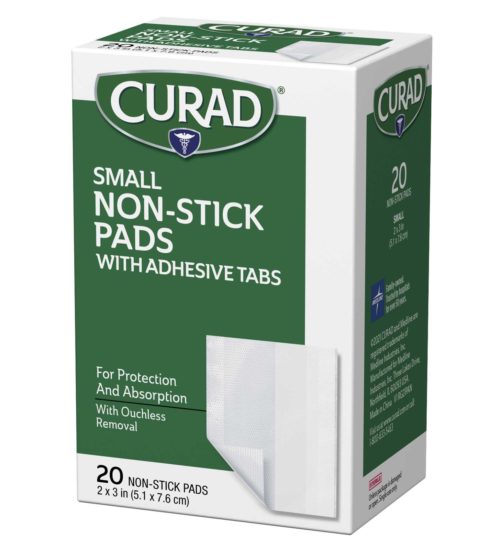 Non-Stick Pads with Adhesive Tabs 20 count left side