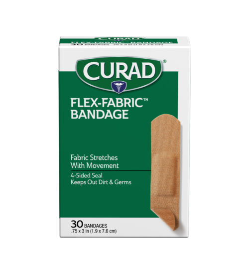 Flex fabric bandages 30 ct, .75 x 3 front side