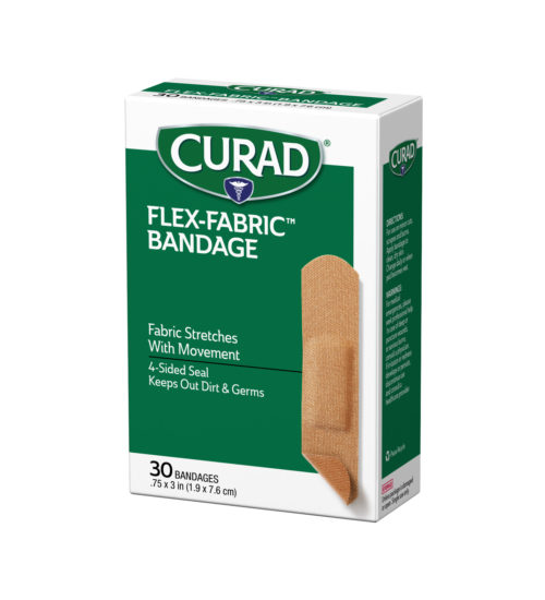 Flex fabric bandages 30 ct, .75 x 3 left side