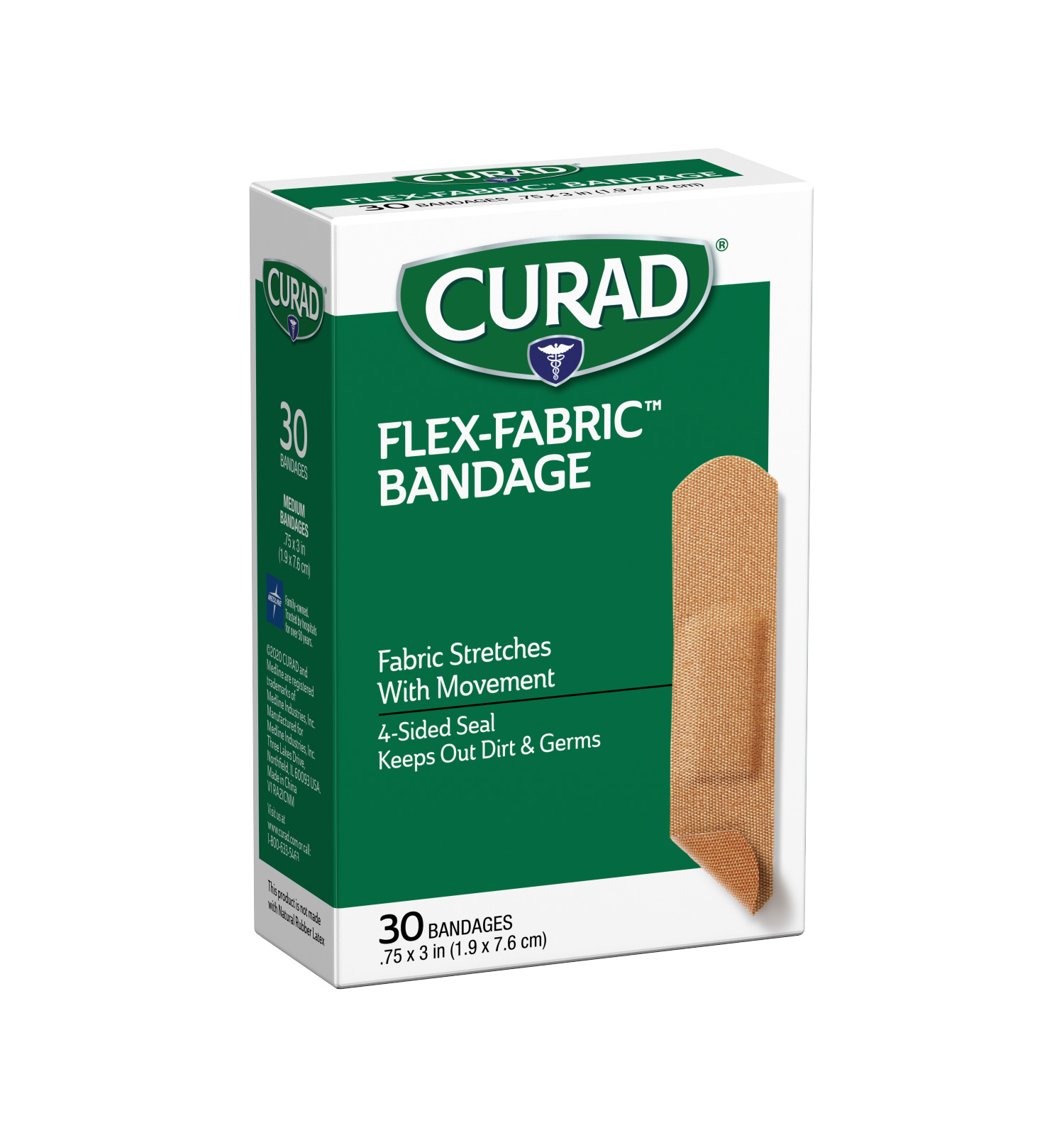 Flex-Fabric Strip Bandages, .75 x 3, 30 count