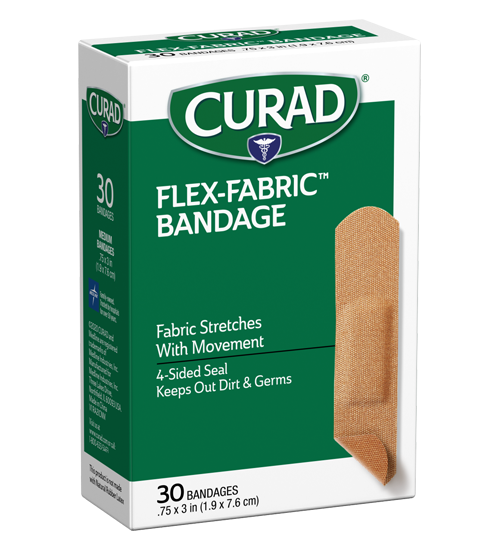 Image of Flex fabric bandages 30 ct, .75 x 3 right side