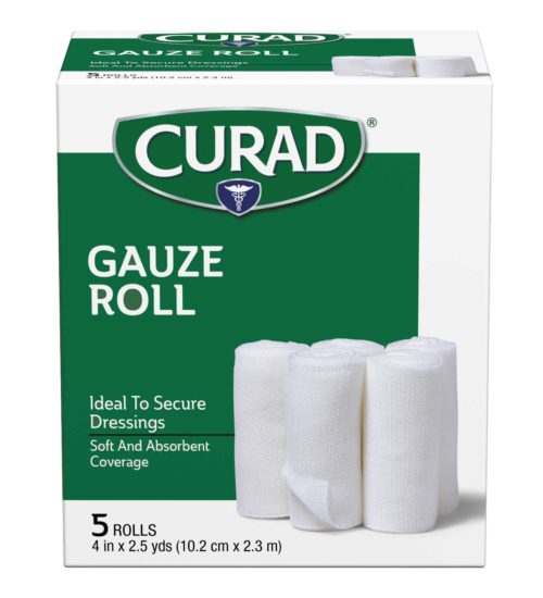 Rolled Gauze, 4inch by 2.5 yds, 5 count front side