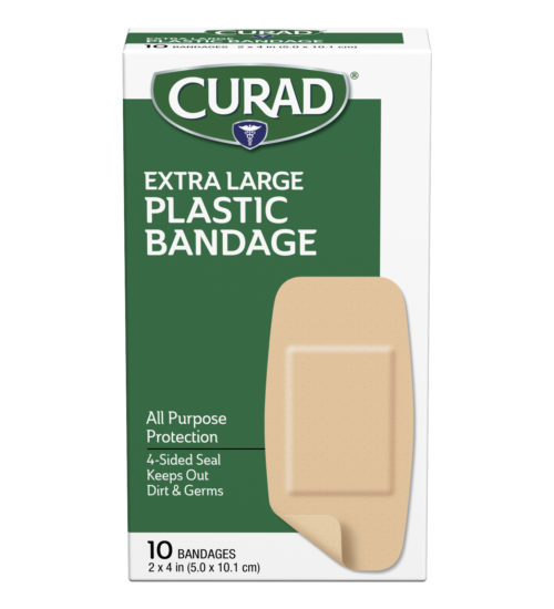 extra large plastic bandage 10 ct front side