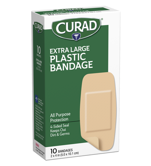 Image of extra large plastic bandage 10 ct right side