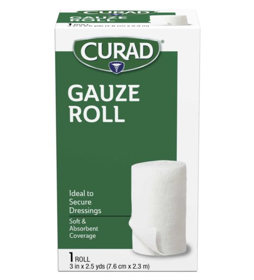 Rolled Gauze, 3inch by 2.5 yds, 1 count front