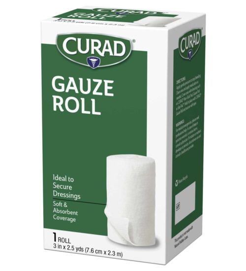 Rolled Gauze, 3inch by 2.5 yds, 1 count left side
