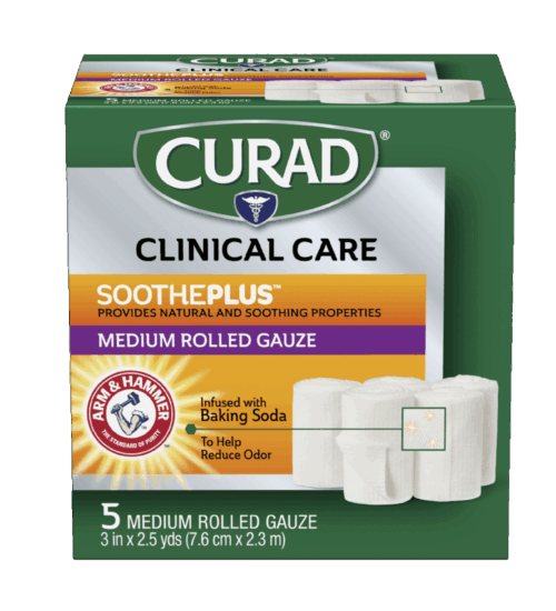 Image of Medium Rolled Gauze with Baking Soda, 3″ x 2.5 yds, 5 count