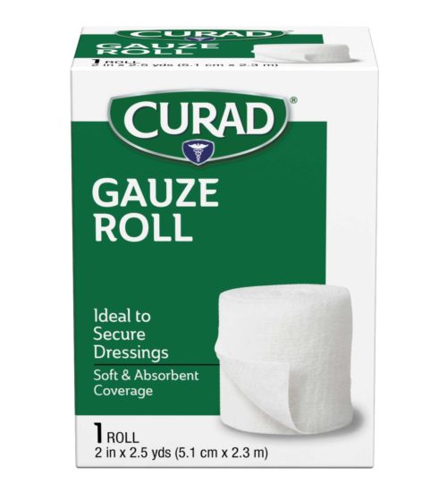 Rolled Gauze, 2inch by 2.5 yds, 1 count front side