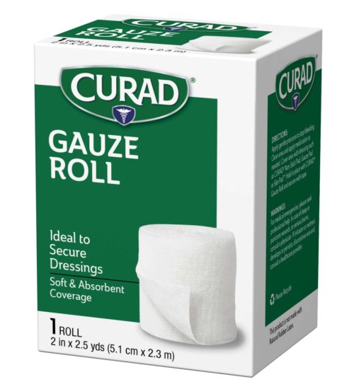 Rolled Gauze, 2inch by 2.5 yds, 1 count left side