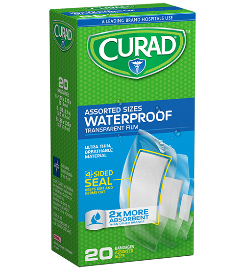 Waterproof Adhesive Pad, 4″ x 4″, 20 count left of package