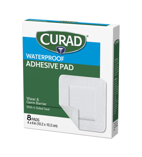 Waterproof Adhesive Pad, 4inch by 4inch, 8 count left side