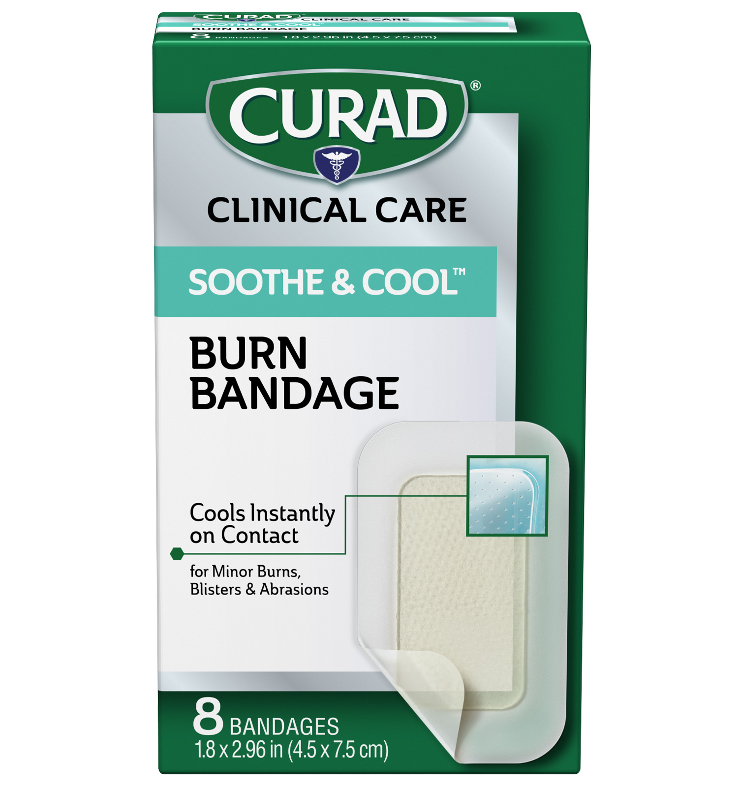 Soothe & Cool Burn Bandages, 2.96 x 1.8, 8 count