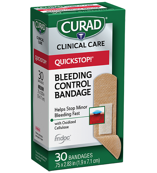 Image of QuickStop! Bleeding Control Bandages, Assorted Sizes, 30 count left of pack