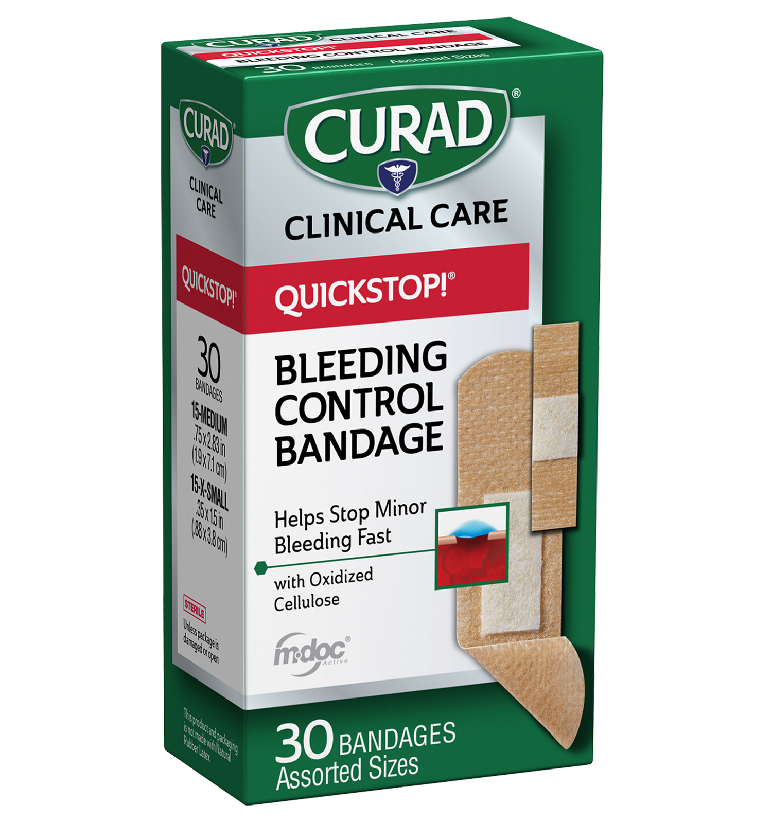 QuickStop! Bleeding Control Bandages, Assorted Sizes, 30 count