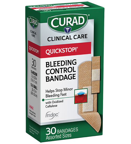 Image of QuickStop Bleeding Control Bandage Assorted Sizes 30 count Right Angle