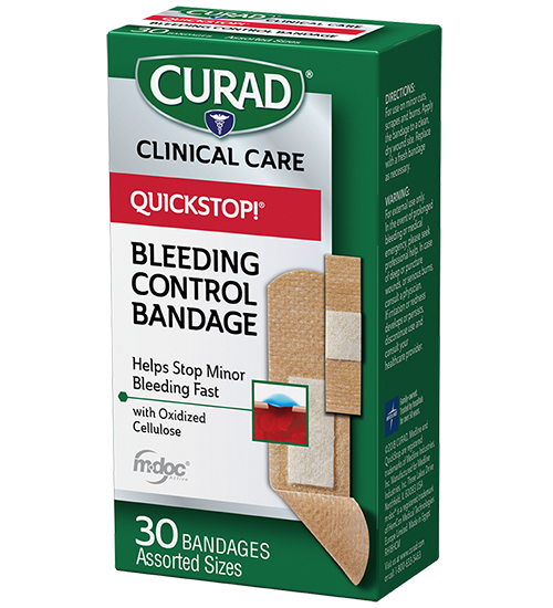 QuickStop! Bleeding Control Bandages, Assorted Sizes, 30 count right of package