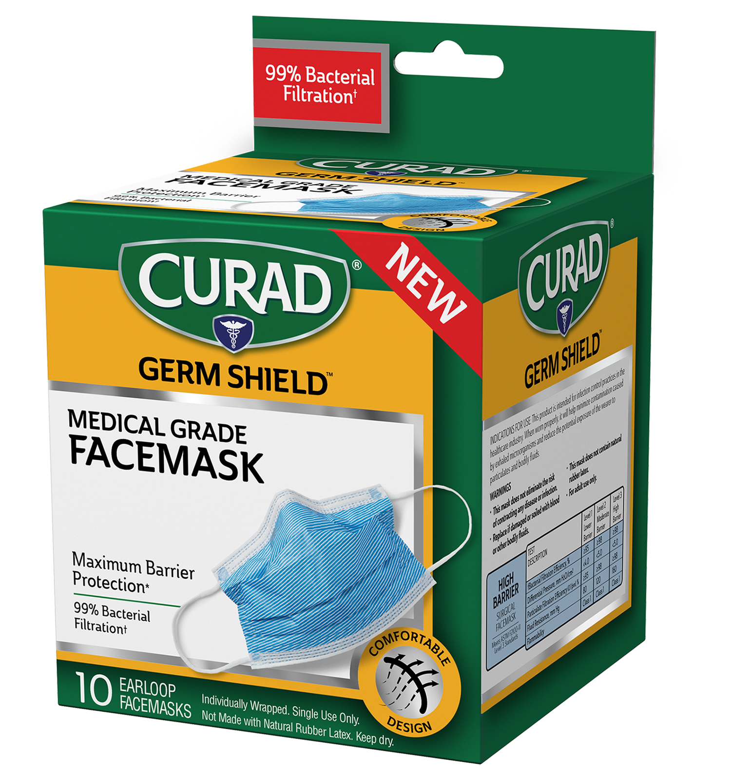 Medical Earloop Facemask, 10 count | Curad Bandages Official Site