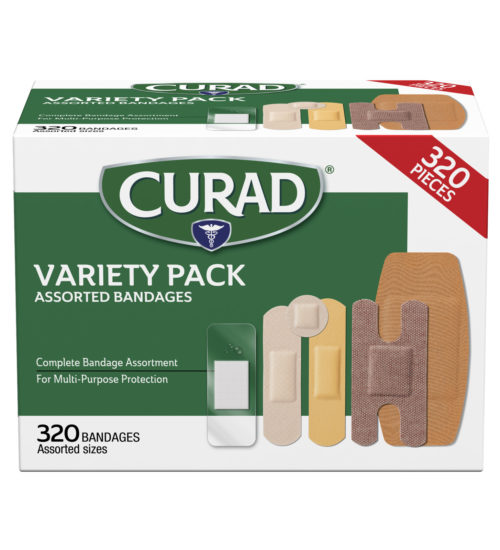 variety pack assorted bandages 320 ct front side