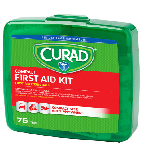 Compact First Aid Kit, 175 count right of kit zoomed in