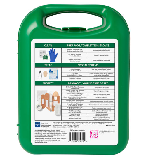 Complete First Aid Kit, 175 ct, back side view