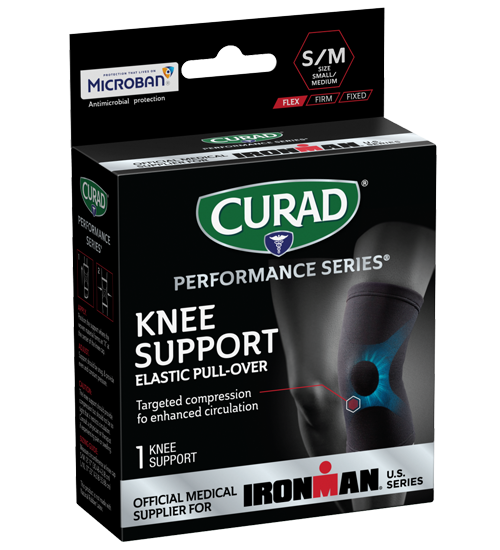 CURAD Performance Series IRONMAN Knee Support, Elastic, Small/Medium, 1 ...