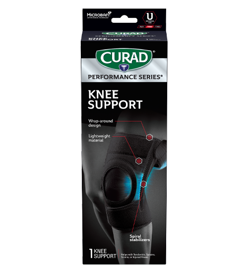 Image of CURAD Performance Series Knee Support with Side Stabilizers, Adjustable, Universal, 1 count