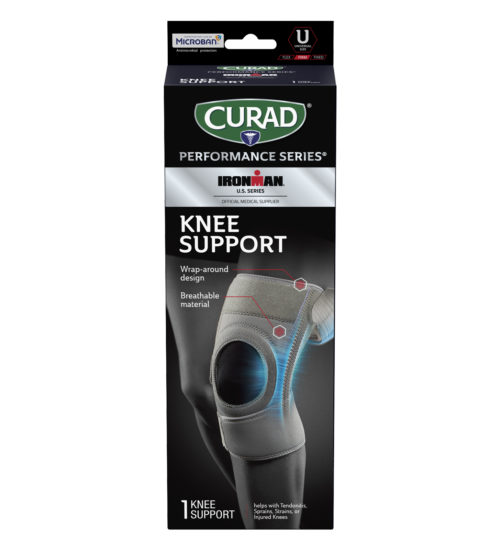 CURAD Performance Series IRONMAN Knee Support with Side Stabilizers, Adjustable, Universal, 1 count view 2