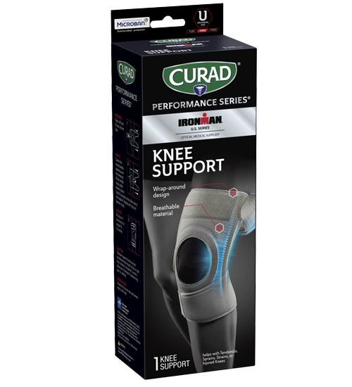 Image of CURAD Performance Series IRONMAN Knee Support with Side Stabilizers, Adjustable, Universal, 1 count view 1