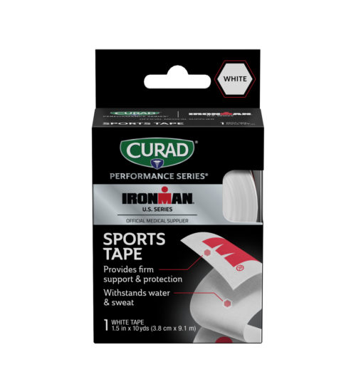 CURAD Performance Series IRONMAN Sport Tape, White with Red IRONMAN logo, 1.5